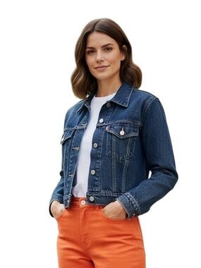 Levi's Women’s Cropped Blue Denim Jacket